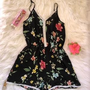 Short Jumpsuit Romper Floral